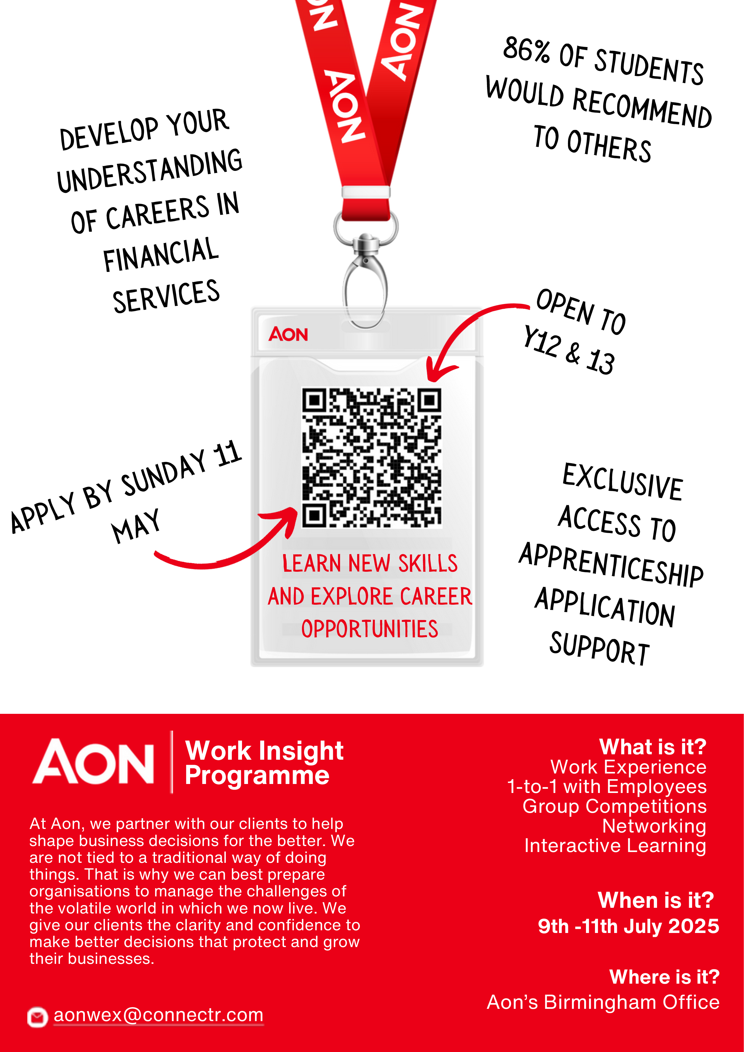 Aon Birmingham Work Experience July – Applications Close 11 May