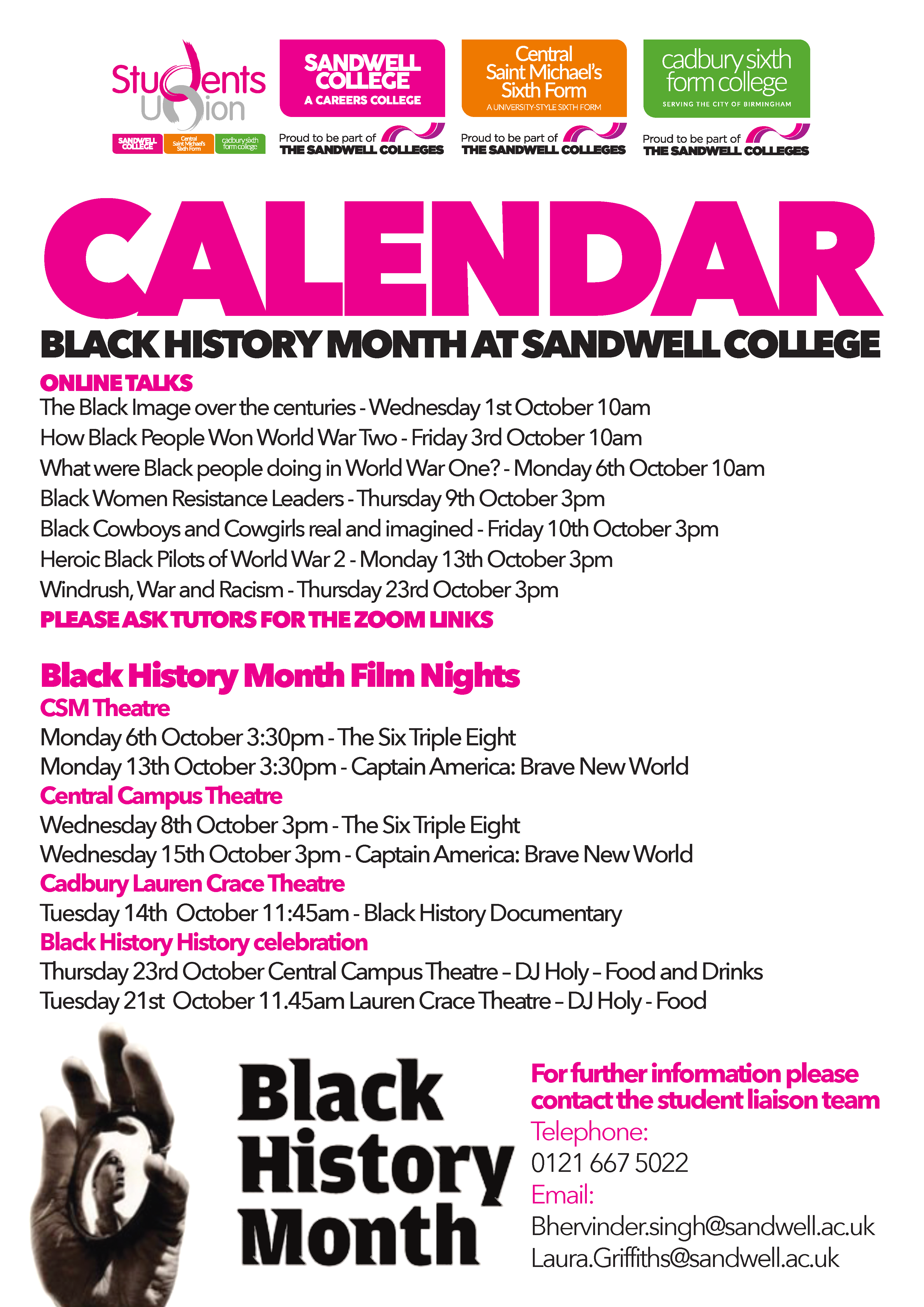 Black History Month Calendar